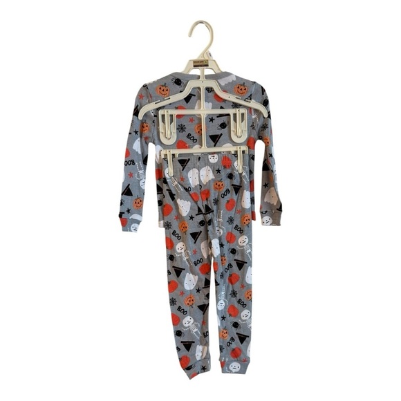 Chick Pea Halloween Pajamas 2T Toddler Set Ghost Pumpkin Boo Grey Sleepwear - Picture 3 of 4